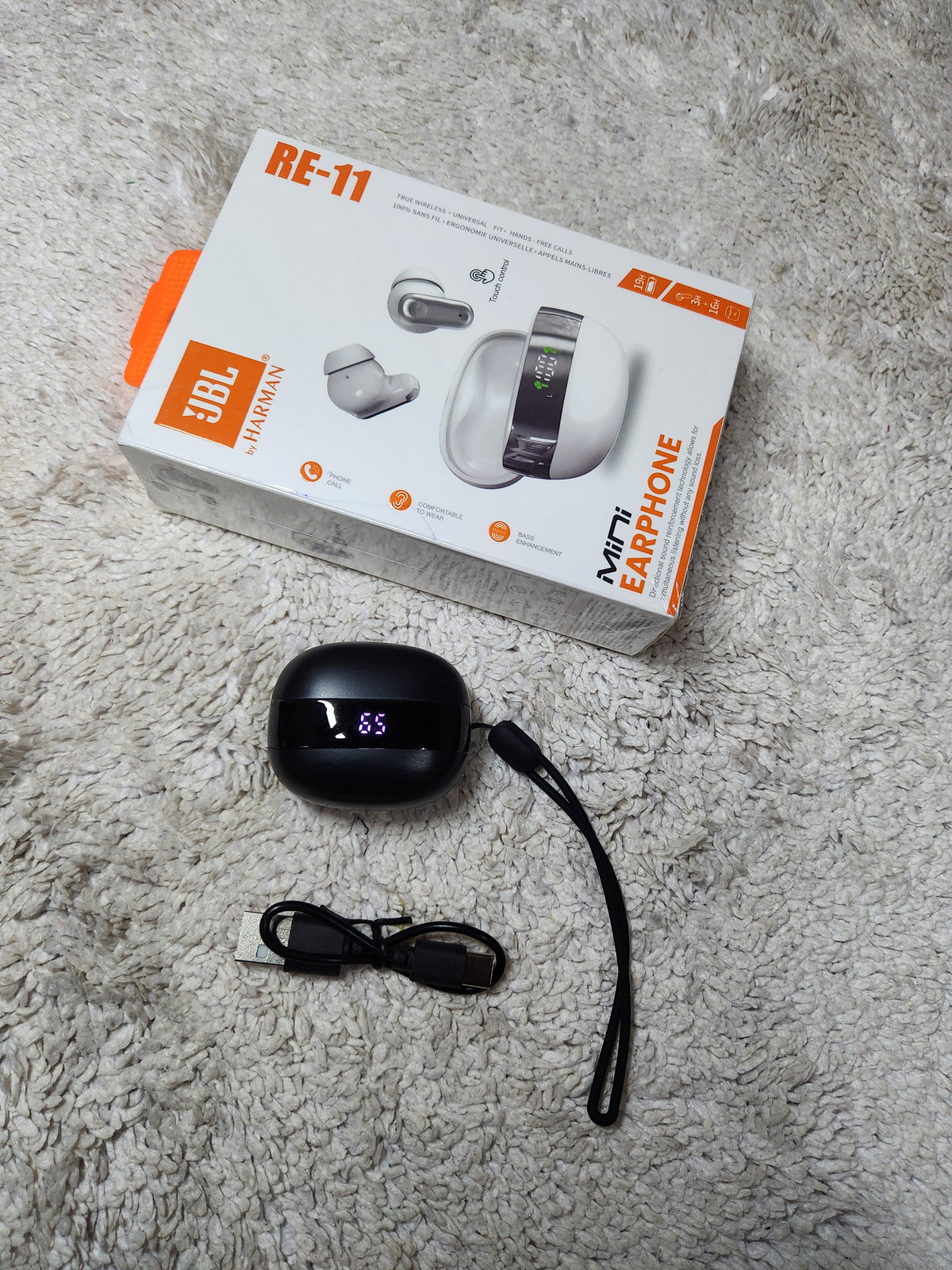 Écouteurs JBL Mini — Écran batterie, basses renforcées, appels mains-libres