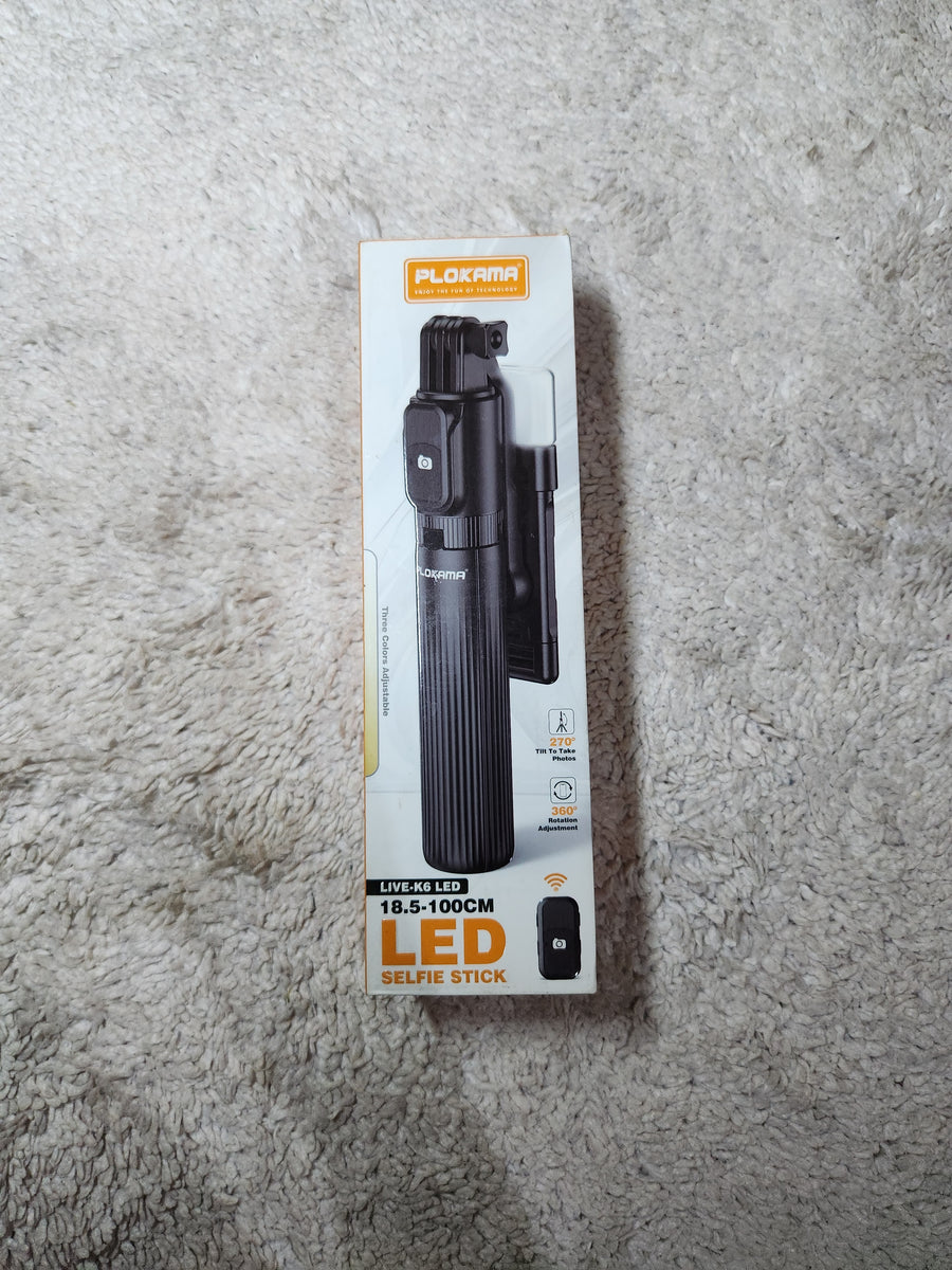 Perche Selfie LED Plokama — Filme comme un pro, partout