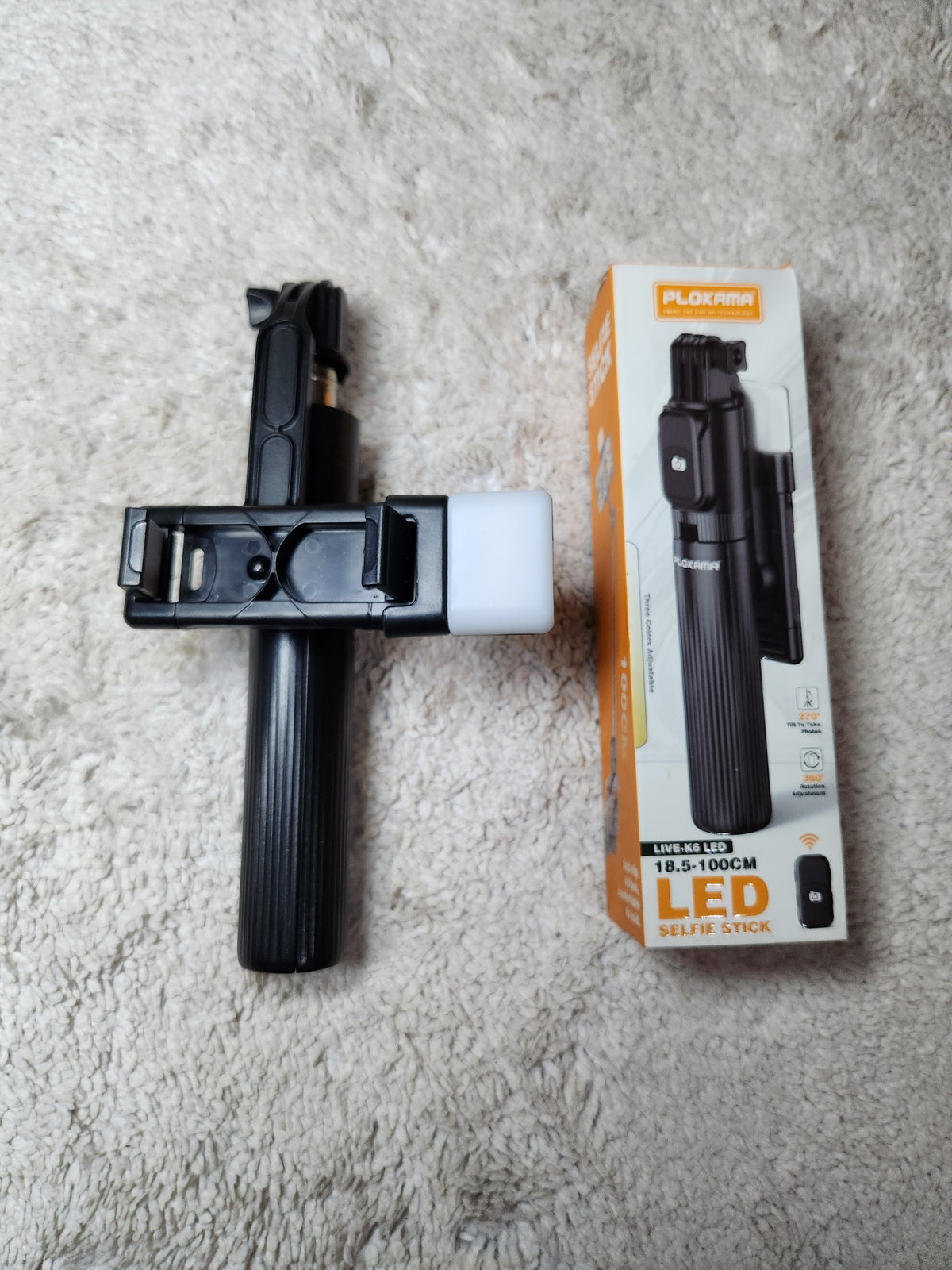 Perche Selfie LED Plokama — Filme comme un pro, partout