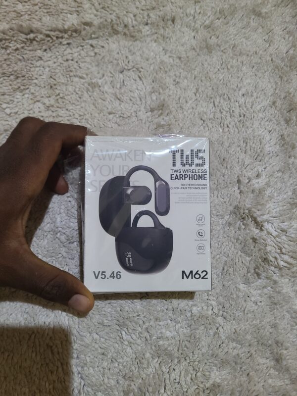 Novo par de auscultadores sem fios Awaken TWS M62 - som estéreo HD e tecnologia de emparelhamento rápido.